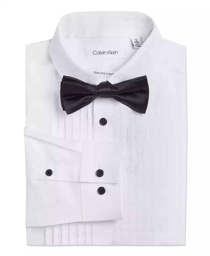 商品Calvin Klein|Big Boys Tuxedo Shirt and Bow Tie Box Set,价格¥240,第2张图片详细描述