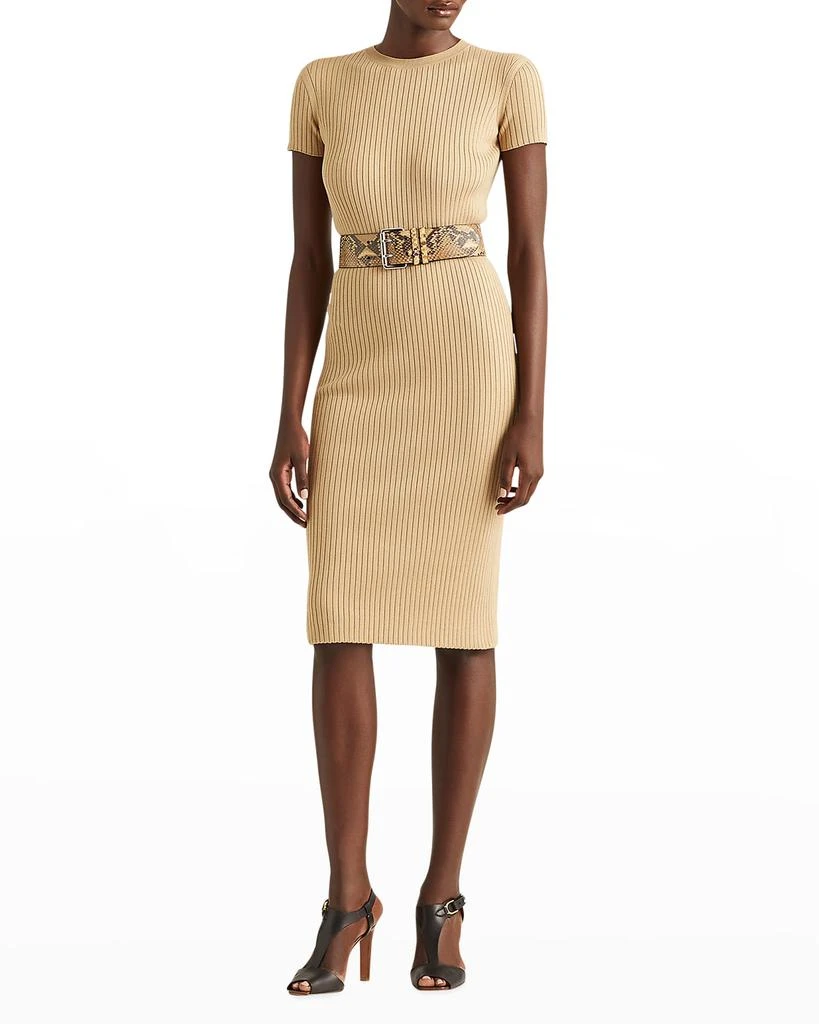 商品Ralph Lauren|Rib-Knit Bodycon Wool-Silk Day Dress,价格¥2892,第1张图片