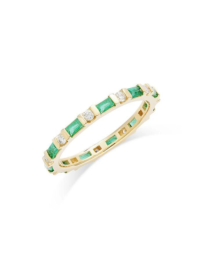 商品Bloomingdale's|Emerald & Diamond Eternity Band in 14K Yellow Gold,价格¥22441,第1张图片