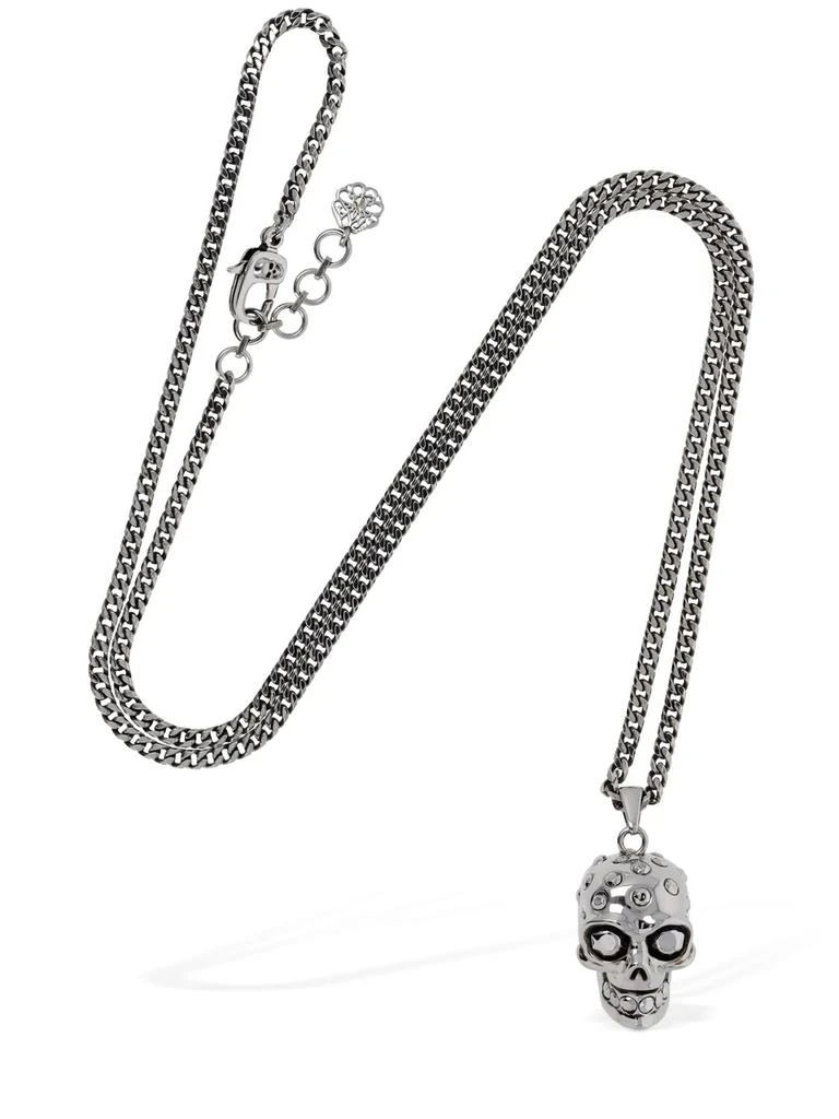 商品Alexander McQueen|Jeweled Skull Brass Necklace,价格¥4077,第2张图片详细描述