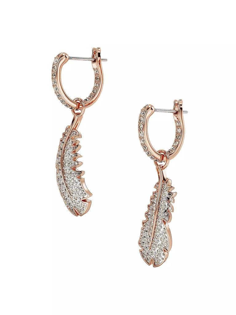 商品Swarovski|Nice Rose-Goldtone & Swarovski Crystal Feather Drop Earrings,价格¥1112,第3张图片详细描述
