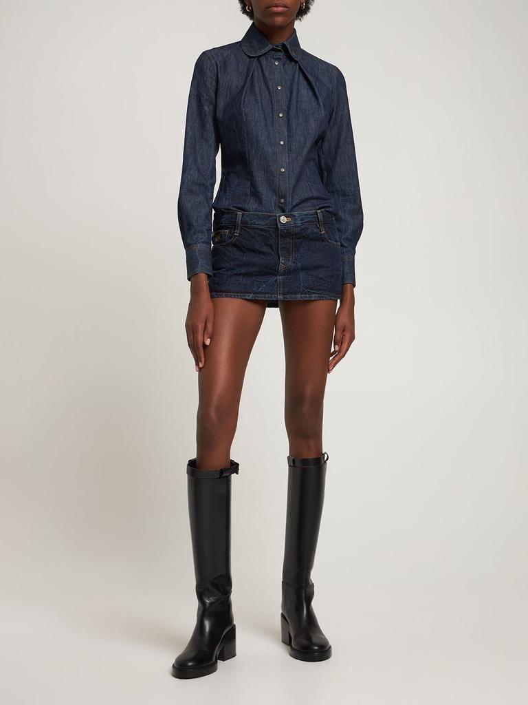 商品Vivienne Westwood|Cotton Denim Mini Skirt W/ Logo,价格¥1077,第1张图片