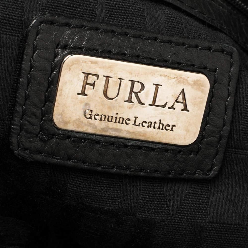 Furla Black Leather Drawstring Metal Handle Shoulder Bag 商品