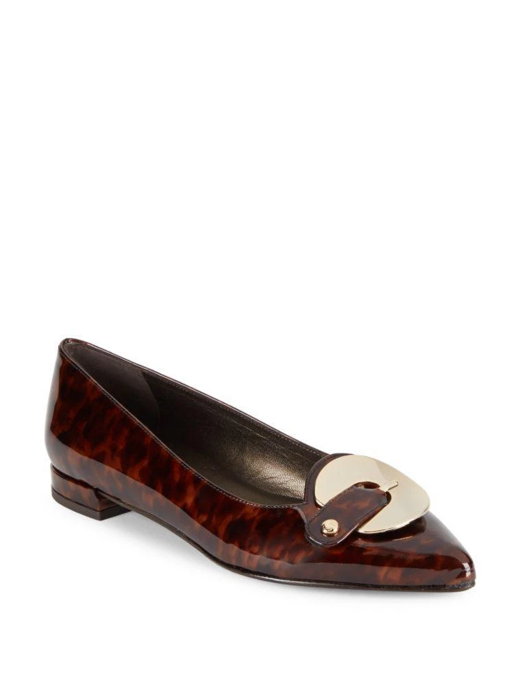 商品Stuart Weitzman|Point-Toe Leather Ballet Flats,价格¥1183,第1张图片