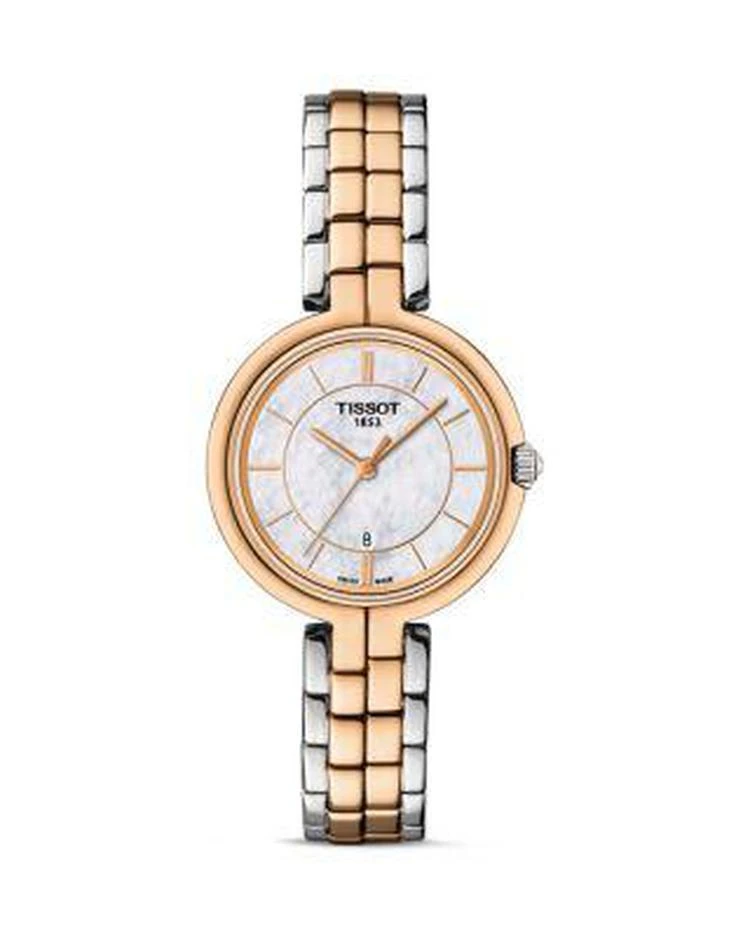 商品Tissot|Flamingo Women's Two Tone Quartz Watch with Mother of Pearl Dial, 26mm,价格¥3176,第1张图片