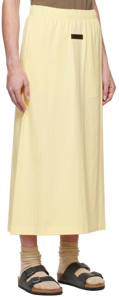 Yellow Cotton Midi Skirt商品第2张图片规格展示