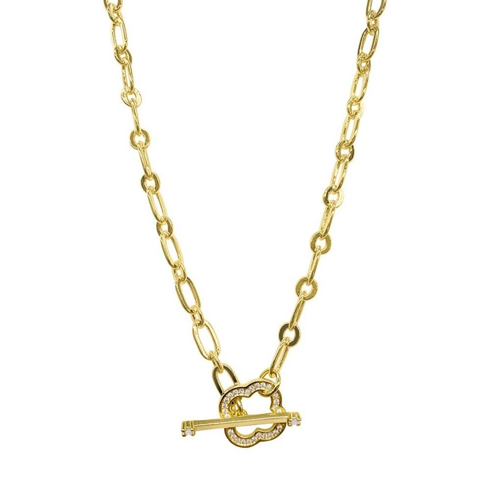商品ADORNIA|Plated Crystal Clover Toggle Necklace,价格¥254,第2张图片详细描述