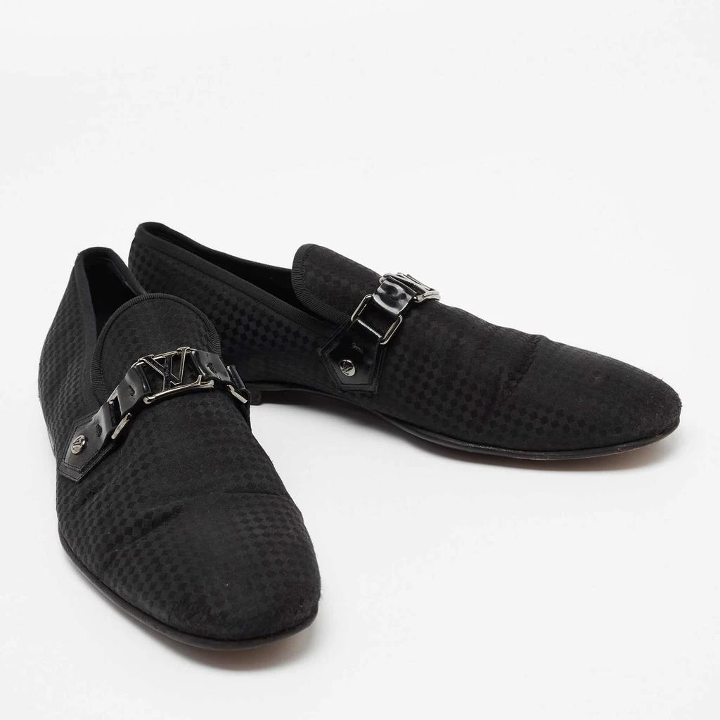 商品[二手商品] Louis Vuitton|Louis Vuitton Black Petit Damier Fabric Monte Carlo Loafers Size 42.5,价格¥1186,第4张图片详细描述