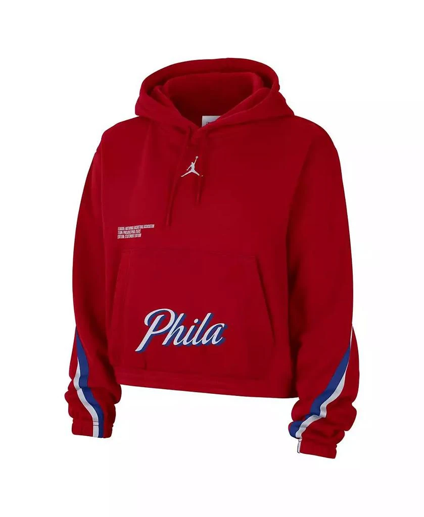 商品Jordan|Women's Red Philadelphia 76ers Courtside Statement Edition Pullover Hoodie,价格¥446,第3张图片详细描述