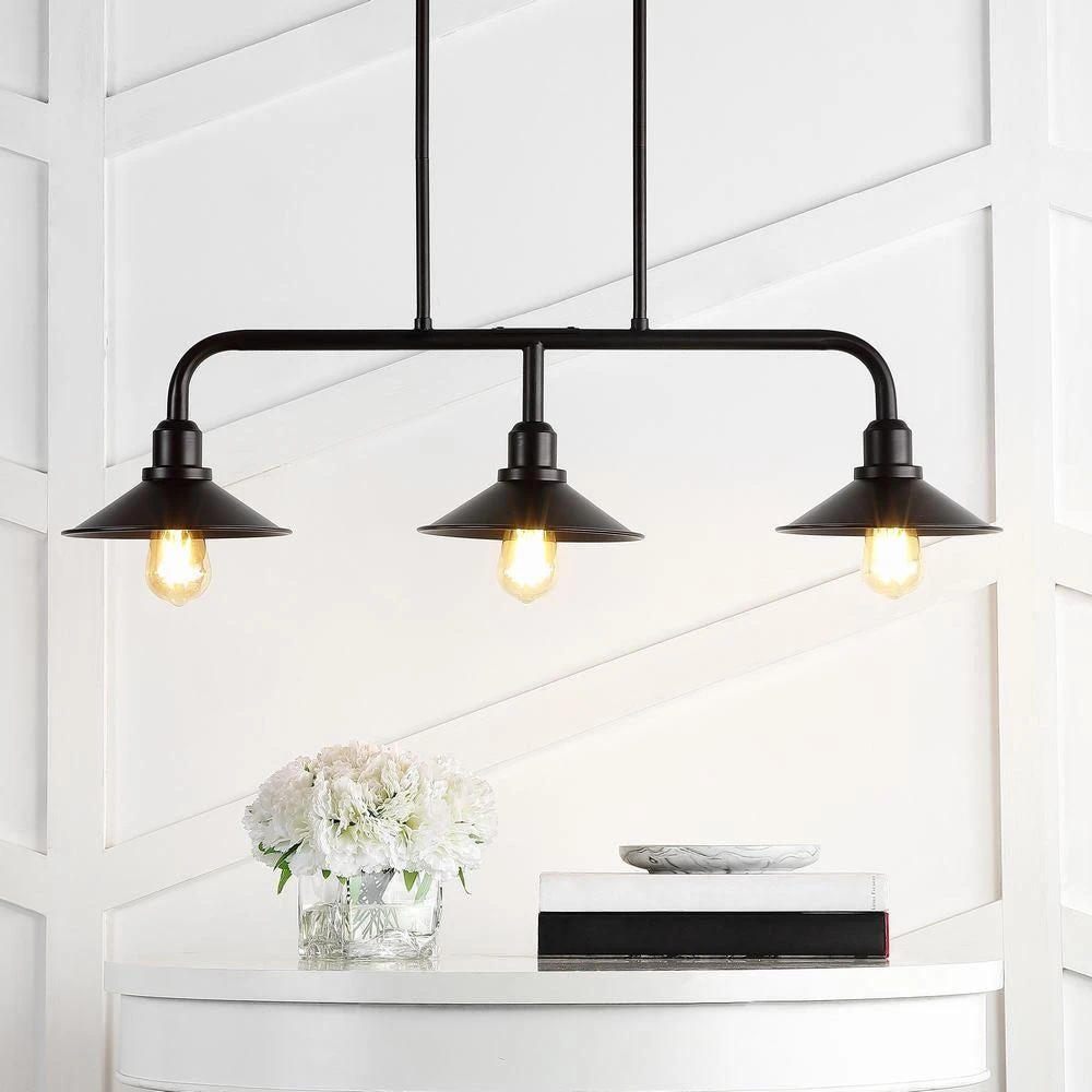 商品JONATHAN Y|Cade 34.25" 3-Light  Metal Farmhouse Industrial LED Pendant,价格¥1278,第1张图片