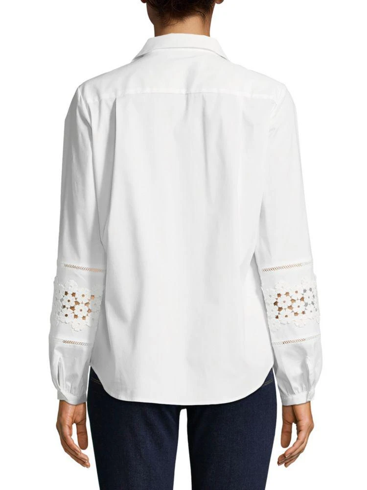 商品Karl Lagerfeld Paris|Button-Down Lace Sleeve Shirt,价格¥225,第2张图片详细描述