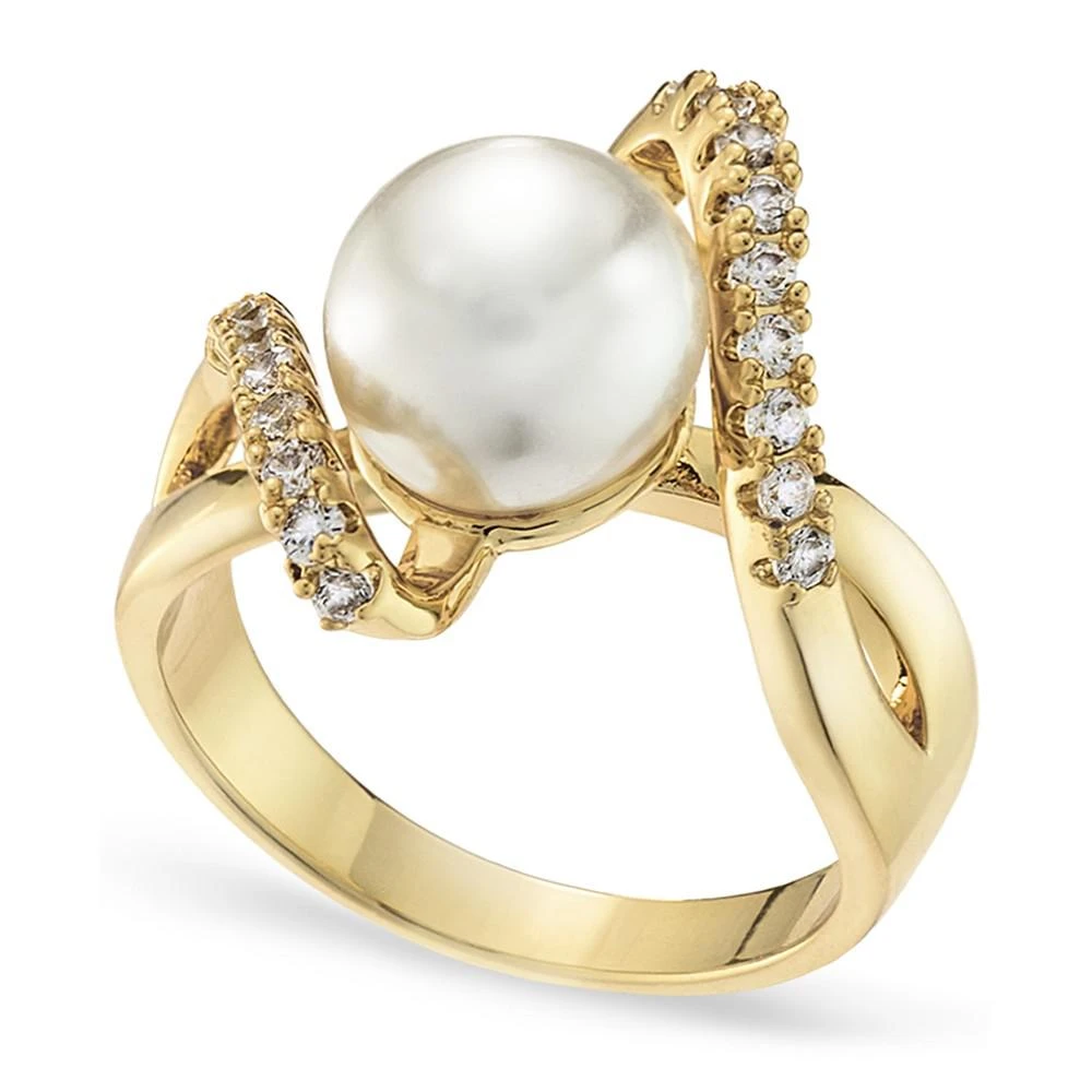 商品Charter Club|Gold Plated Pavé & Imitation Pearl Bypass Ring, Created for Macy's,价格¥89,第1张图片