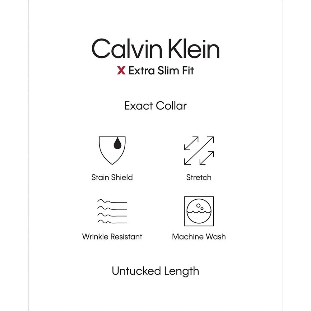 商品Calvin Klein|Men's Extra Slim Fit Stretch Dress Shirt,价格¥206,第4张图片详细描述