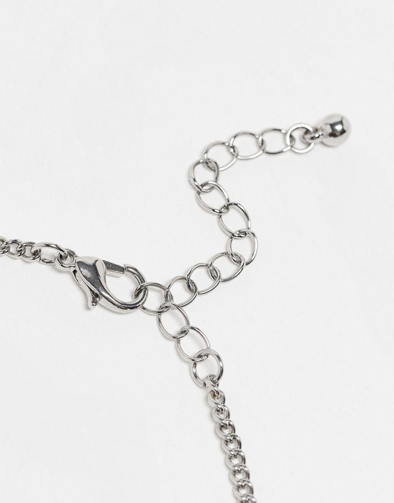 商品ASOS|ASOS DESIGN necklace with triangle pendant in silver,价格¥57,第4张图片详细描述