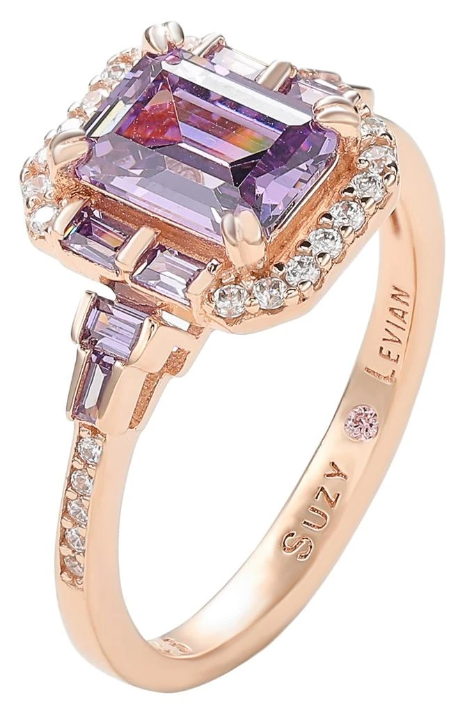 商品Suzy Levian|Rose Gold Plated Sterling Silver Emerald CZ Ring,价格¥1195,第5张图片详细描述
