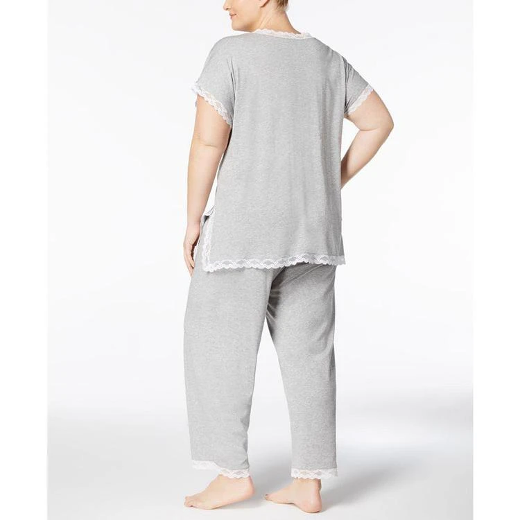 商品Ralph Lauren|Paris Fashion Plus Size Knit Lace-Trim Pajama Set,价格¥548,第2张图片详细描述