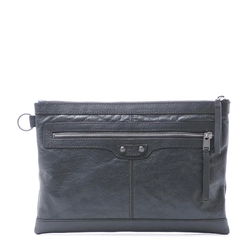 商品[国内直发] Balenciaga|Balenciaga 巴黎世家 男士灰色羊皮手拿包 273022-D9H04-1110,价格¥3658,第1张图片