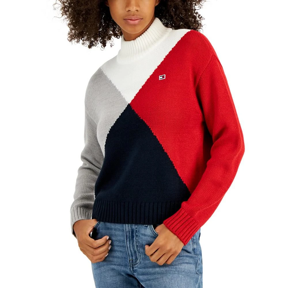 商品Tommy Hilfiger|Women's Diamond-Print Mock-Neck Sweater,价格¥595,第1张图片