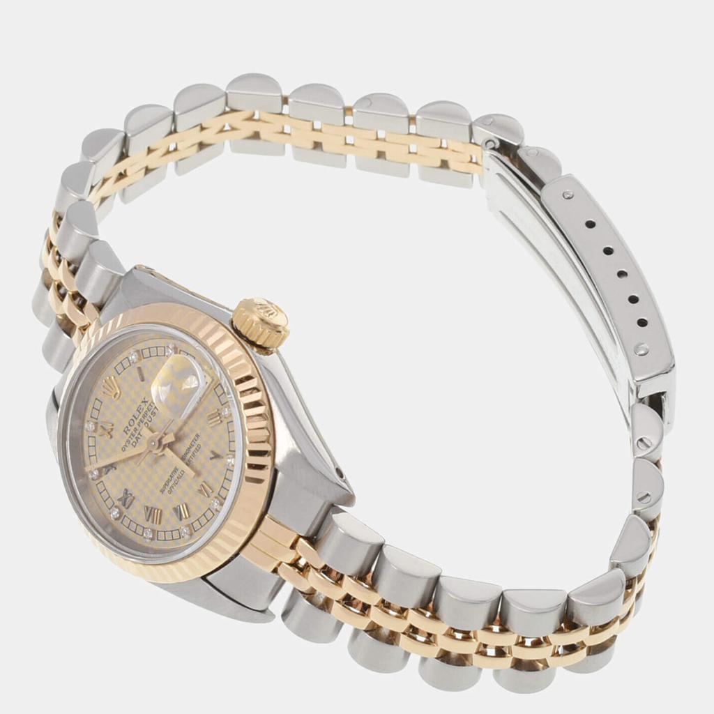 Rolex Champagne Diamonds 18k Yellow Gold And Stainless Steel Datejust 69173G Automatic Women's Wristwatch 26 mm商品第3张图片规格展示