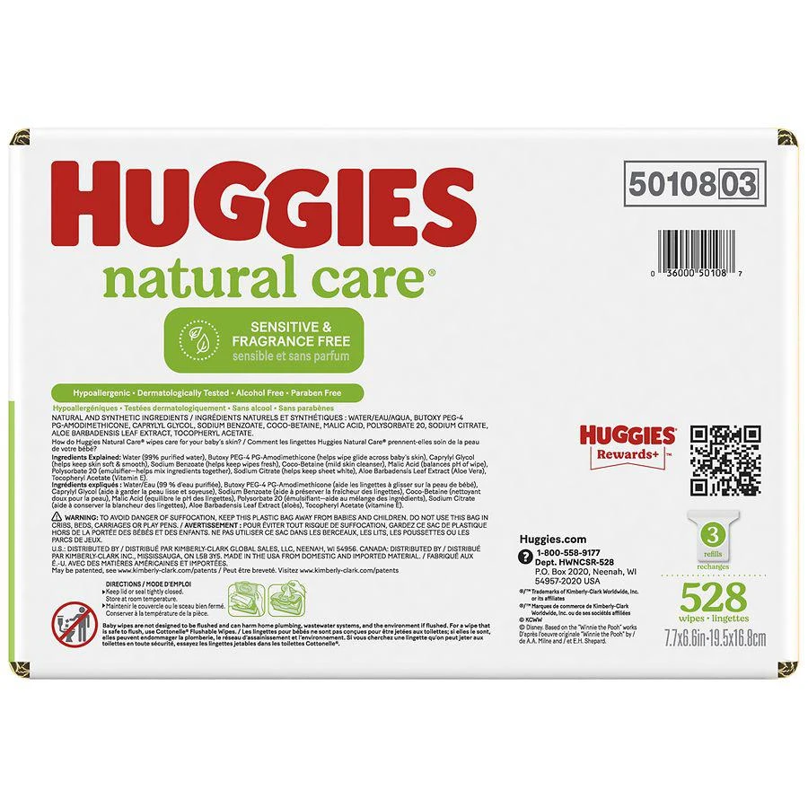 商品Huggies Natural Care|Sensitive Baby Wipes Unscented,价格¥141,第4张图片详细描述