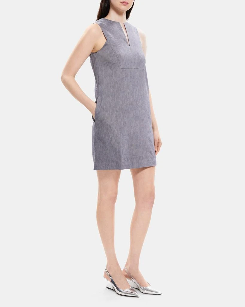 商品Theory|Slit Shift Dress in Linen-Blend Mélange,价格¥780,第2张图片详细描述