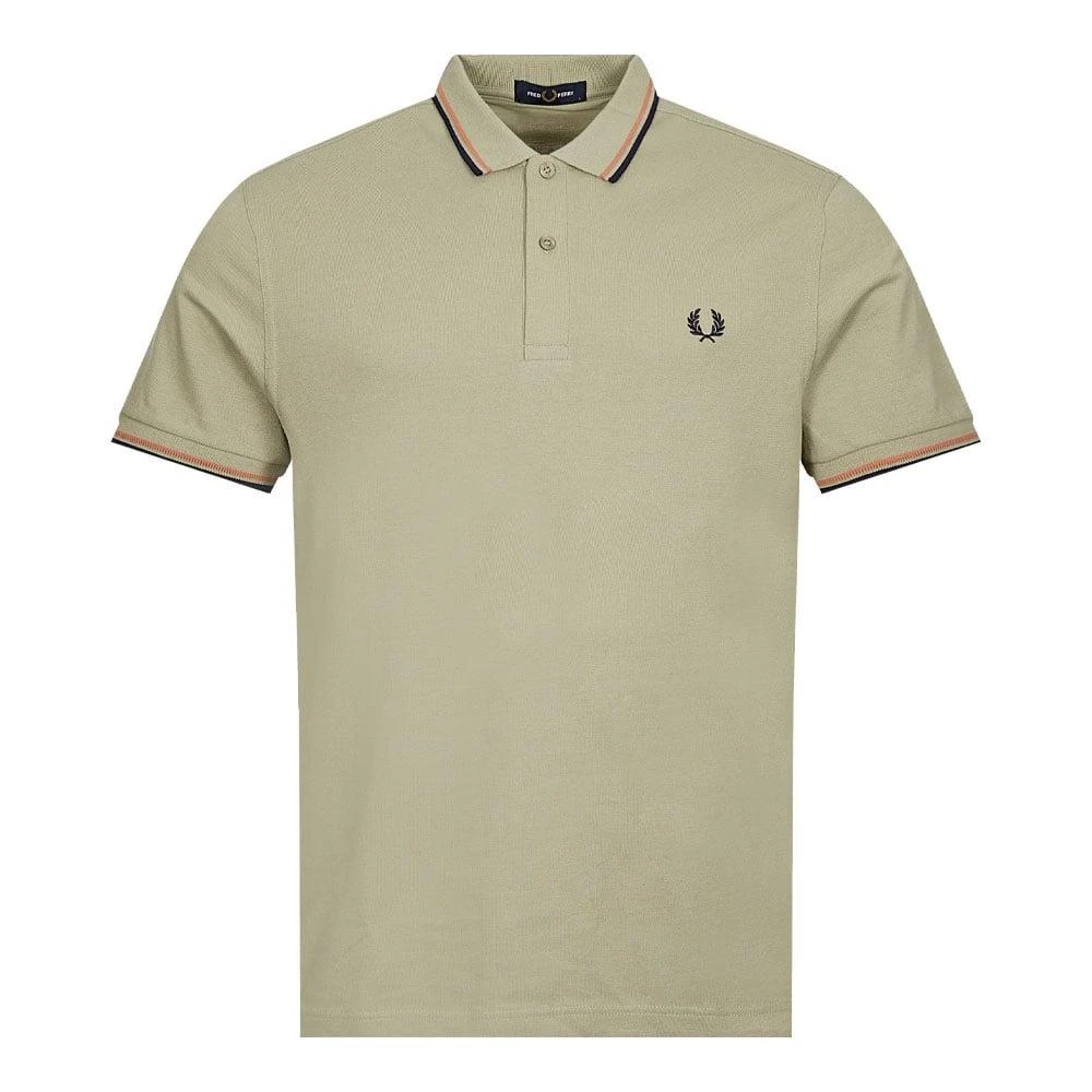 商品Fred Perry|Fred Perry Twin Tipped Polo Shirt - Seagrass / French Navy,价格¥434,第1张图片