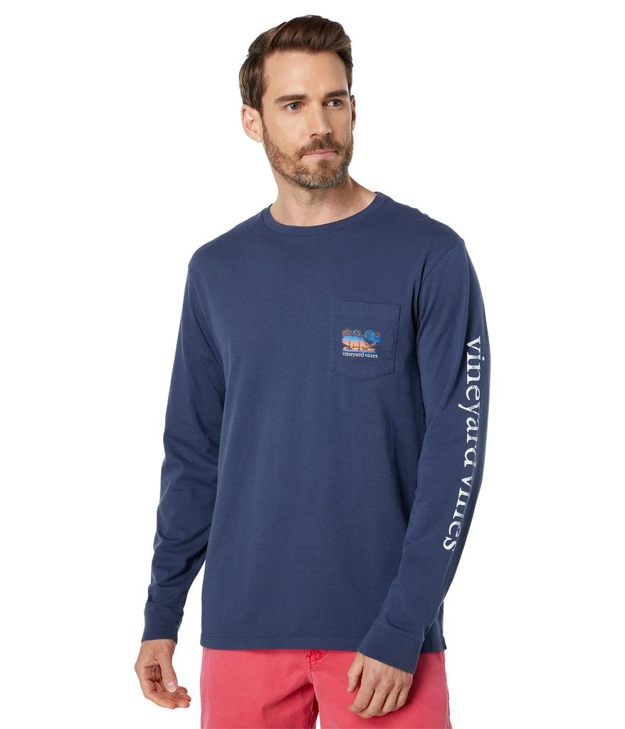 商品Vineyard Vines|Long Sleeve Fireworks Sunset Pocket T-Shirt,价格¥333,第2张图片详细描述