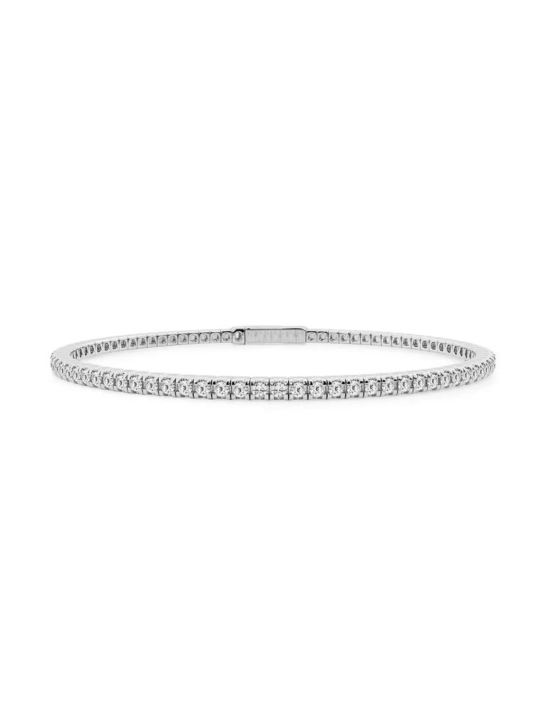 商品Saks Fifth Avenue Collection|14K White Gold & Round Lab-Grown Diamond Flexible Tennis Bangle/1.00-10.00 TCW,价格¥30344,第1张图片