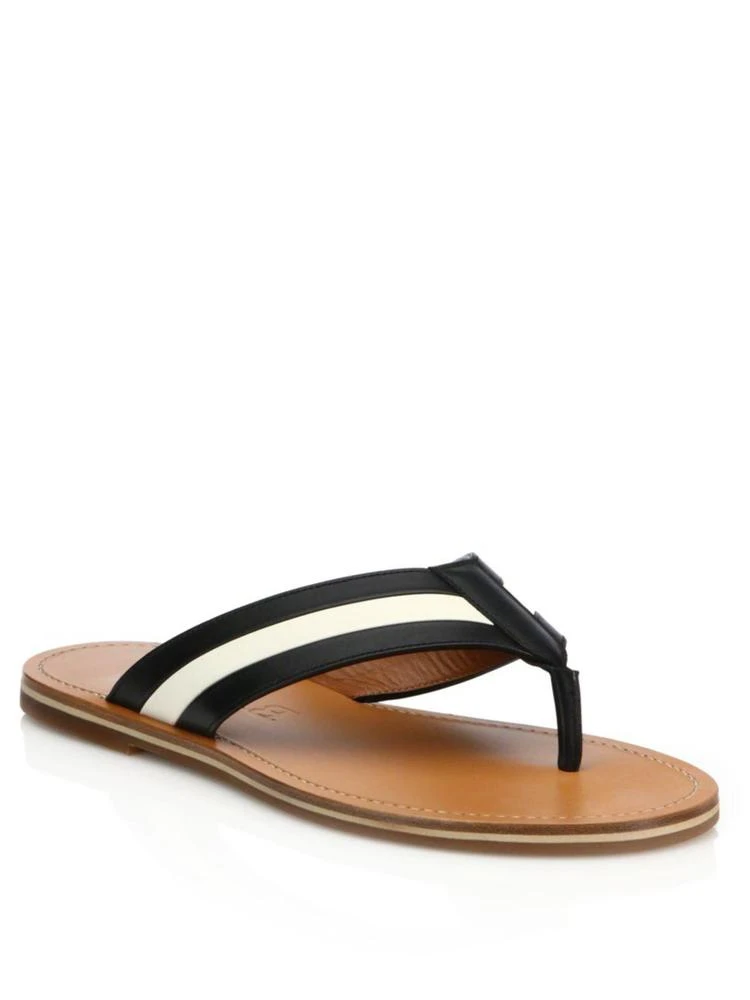 商品Bally|Amilton Flex Leather Flip Flops,价格¥2073,第1张图片