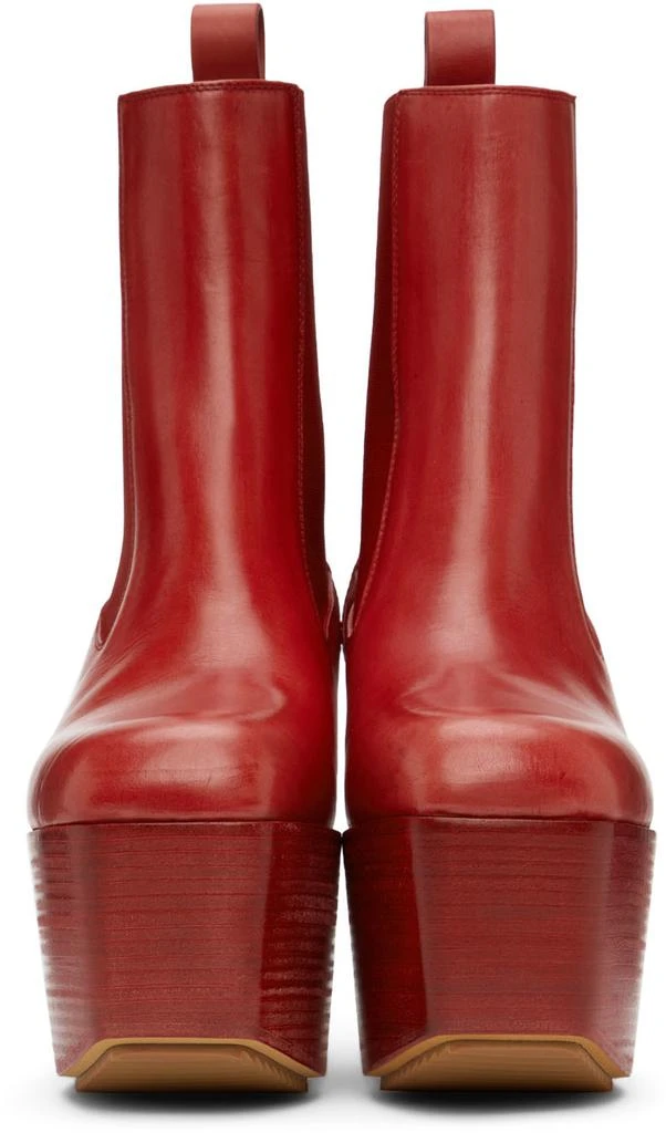 商品Rick Owens|Red Leather Platform Boots,价格¥4756,第2张图片详细描述