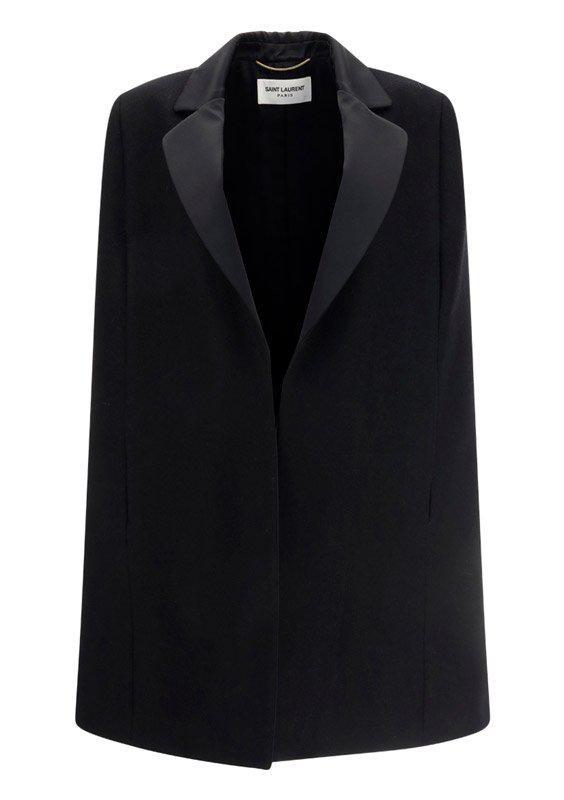 商品Yves Saint Laurent|Saint Laurent Straight Hem Tuxedo Cape,价格¥13601,第1张图片