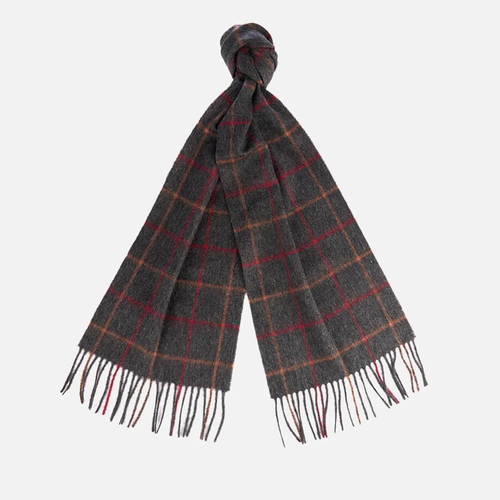 商品Barbour|Barbour Heritage Men's Tattersall Lambswool Scarf - Charcoal/Red,价格¥274,第1张图片