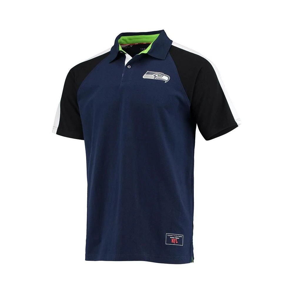 商品Tommy Hilfiger|Men's College Navy, White Seattle Seahawks Holden Raglan Polo Shirt,价格¥525,第2张图片详细描述