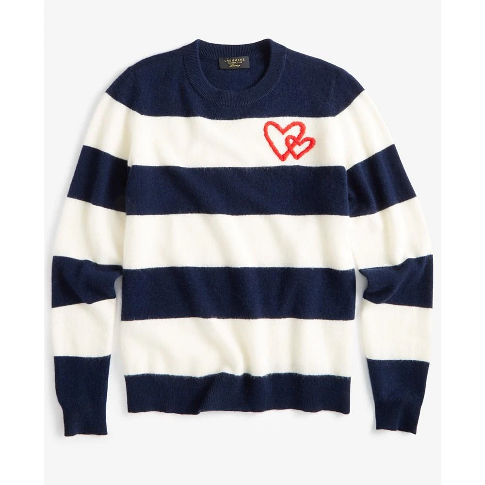 Women's Wispy Heart Striped 100% Cashmere Sweater, Created for Macy's 商品