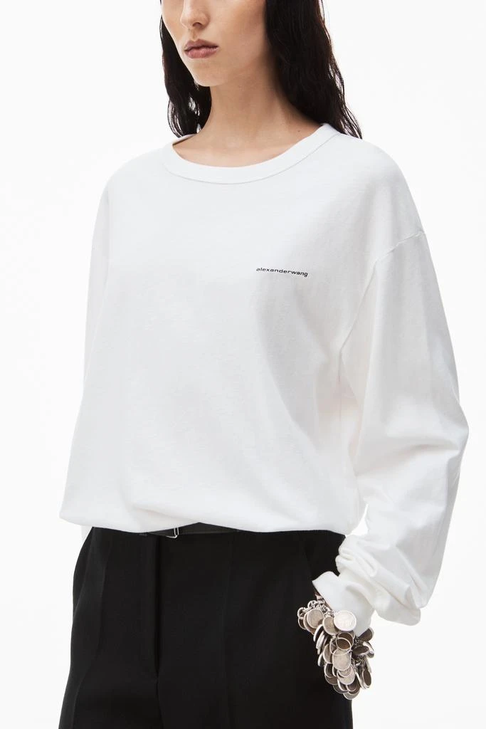 商品Alexander Wang|Long-sleeve Tee In High Twist Jersey,价格¥1288,第4张图片详细描述