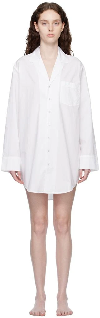 商品SKIMS|White Poplin Sleep Cotton Button Up Dress,价格¥425,第1张图片