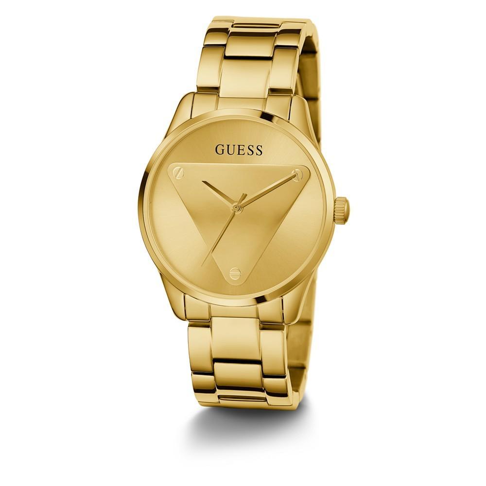 商品GUESS|Women's Quartz Gold-Tone Stainless Steel Bracelet Logo Watch 36mm,价格¥939,第7张图片详细描述