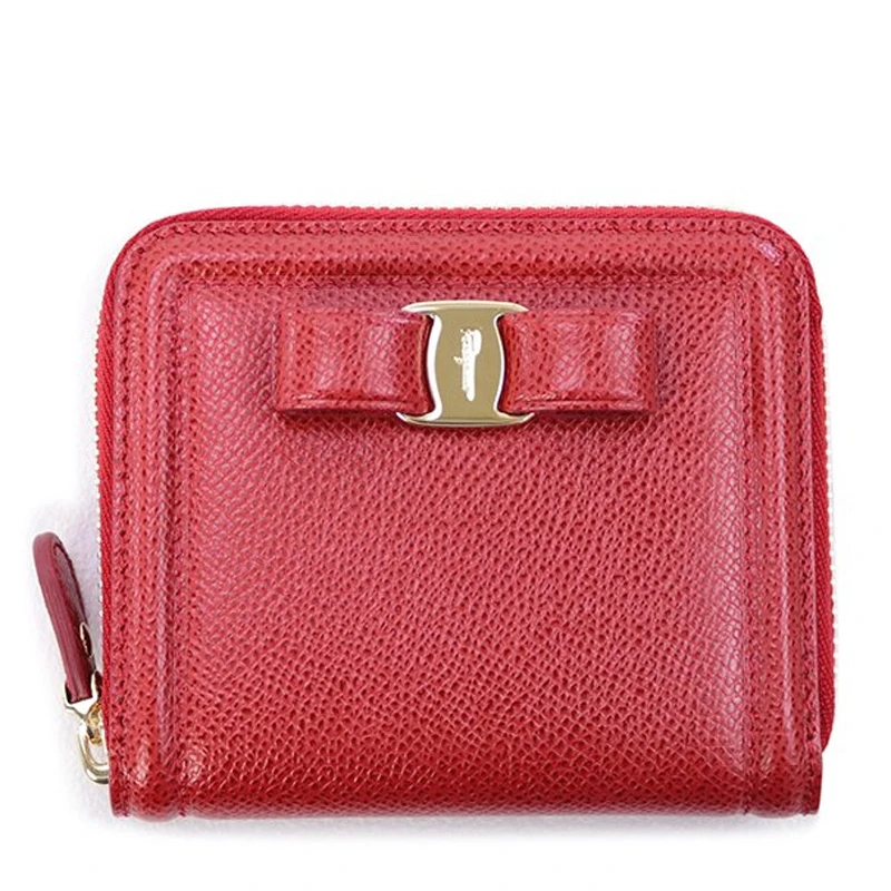 SALVATORE FERRAGAMO 女士红色牛皮拉链零钱包 22-D156-683547 商品
