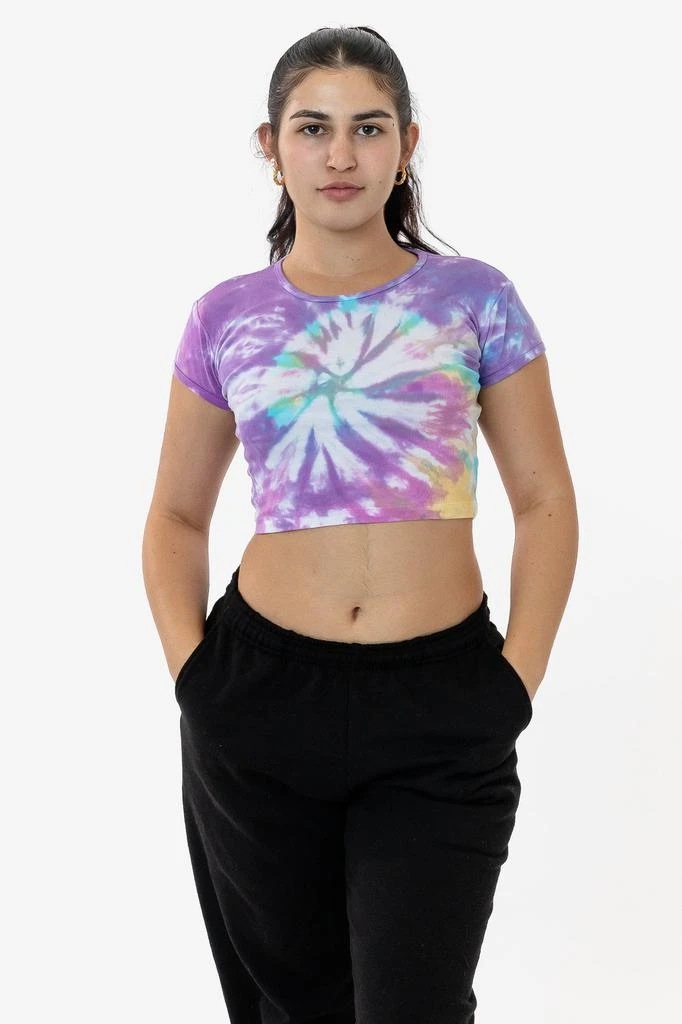 商品Los Angeles Apparel|43035TD - Tie Dye Cap Sleeve Baby Rib Crop Top,价格¥194,第3张图片详细描述