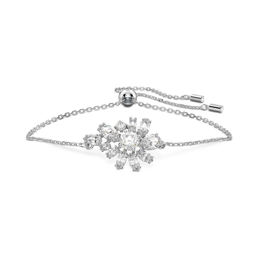Silver-Tone Gema Crystal Flower Bracelet商品第1张图片规格展示