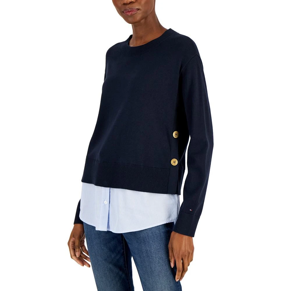 商品Tommy Hilfiger|Women's Layered Two-Button Knit Sweater,价格¥415,第1张图片