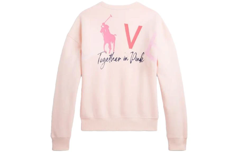 商品[国内直发] Ralph Lauren|Pink Pony Love Fleece Sweatshirt 小马刺绣圆领套头长袖毛衣 女款 粉色,价格¥886,第3张图片详细描述