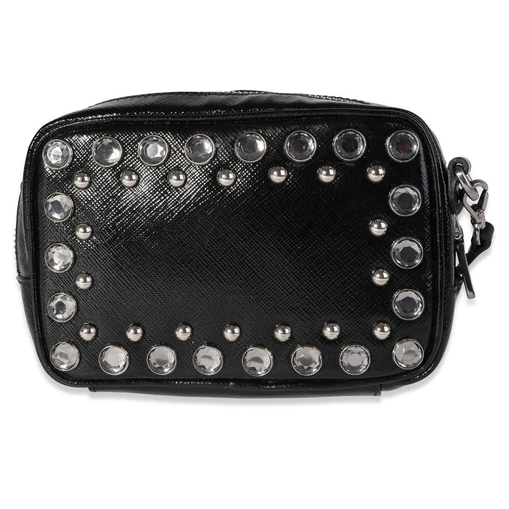 商品[二手商品] Prada|Prada Black Crystal-Embellished Patent Saffiano Leather Mini Camera Bag,价格¥6101,第3张图片详细描述