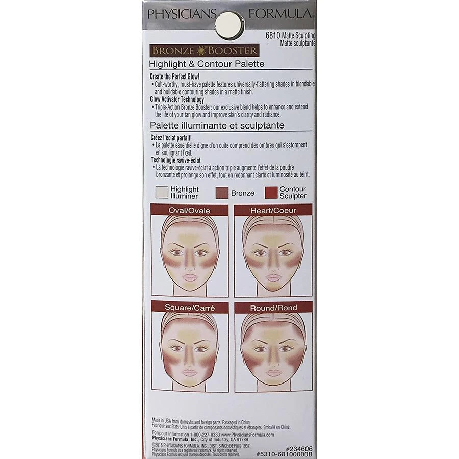 商品Physicians Formula|Bronze Booster-Highlighter & Contour Palette-Matte Sculpting Palette,价格¥134,第3张图片详细描述