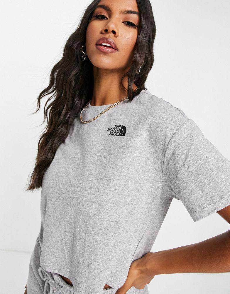 The North Face Simple Dome cropped t-shirt in grey Exclusive at ASOS商品第3张图片规格展示