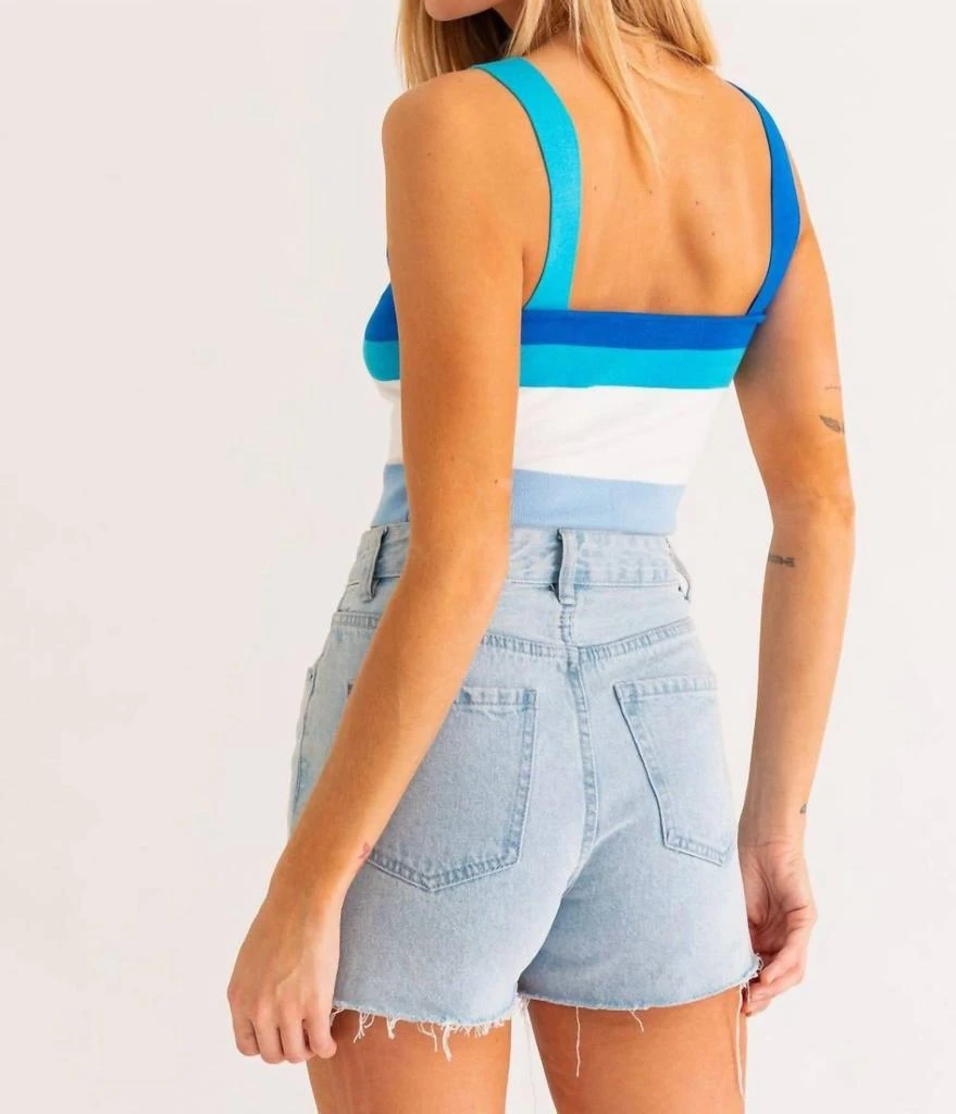 商品LE LIS|Aurora Stripe Knit Tank In Blue Multi,价格¥347,第3张图片详细描述