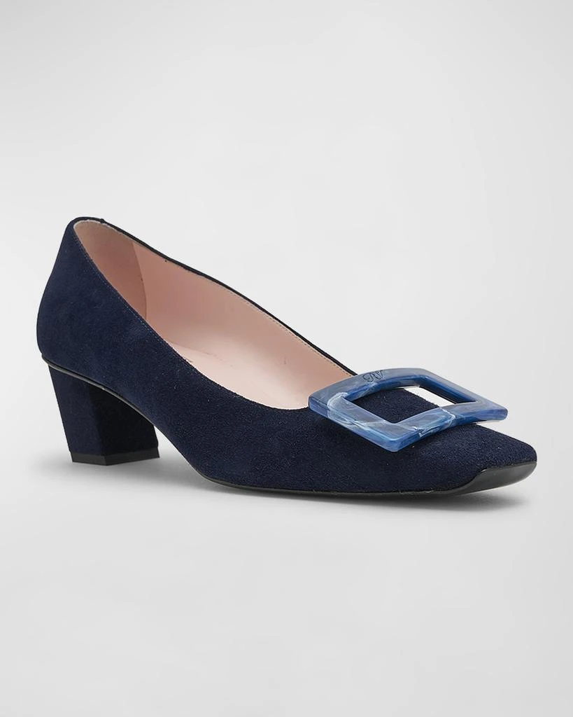 商品Roger Vivier|Belle Vivier Suede Buckle Pumps,价格¥6672,第2张图片详细描述