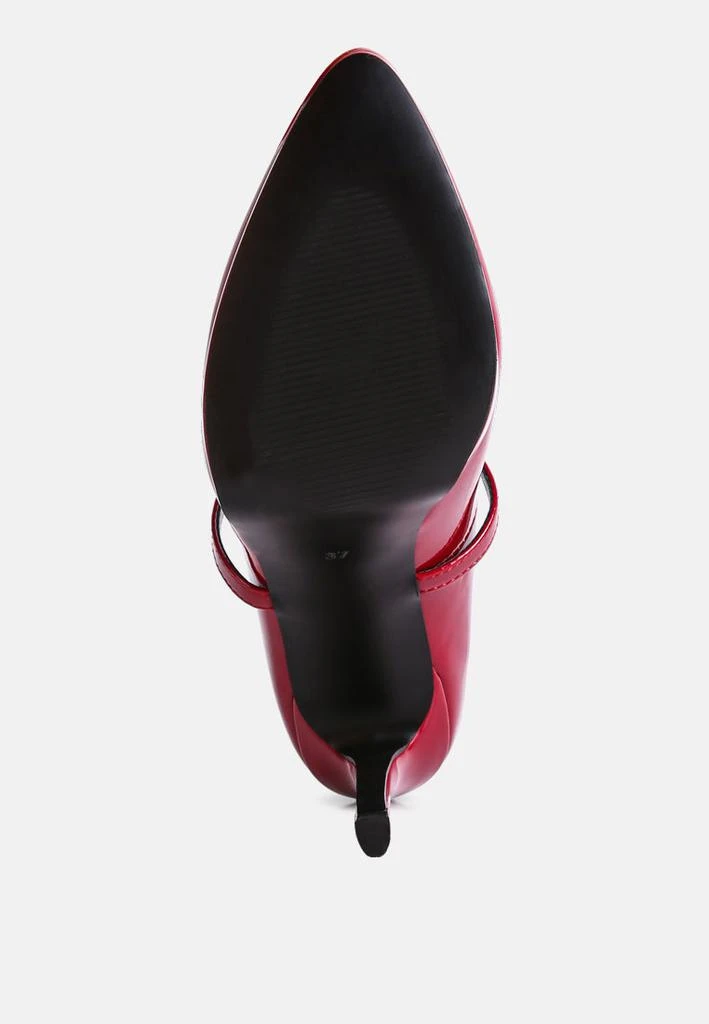 商品London Rag|pixie dust patent faux leather cross strap pumps,价格¥575,第5张图片详细描述