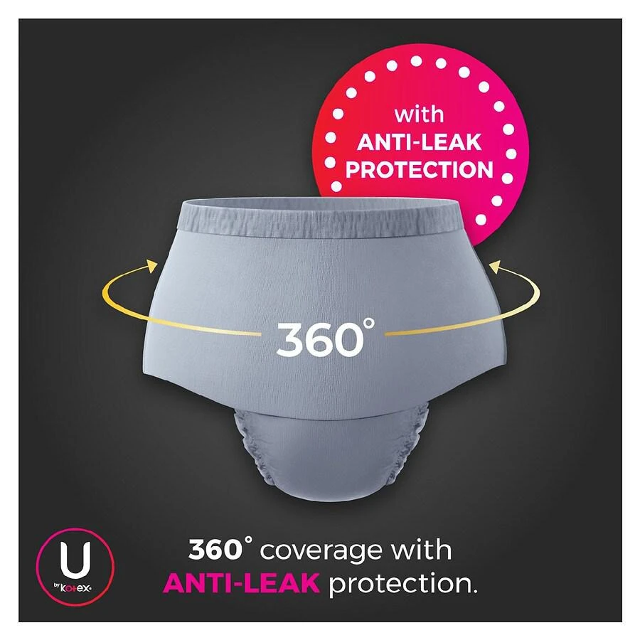 商品U by Kotex|DreamWear Disposable Overnight Period Underwear for Women Large,价格¥52,第2张图片详细描述