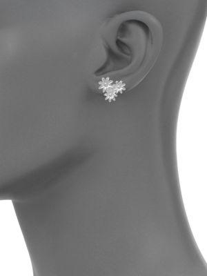 Silvertone Multi-Flower Stud Earrings商品第3张图片规格展示